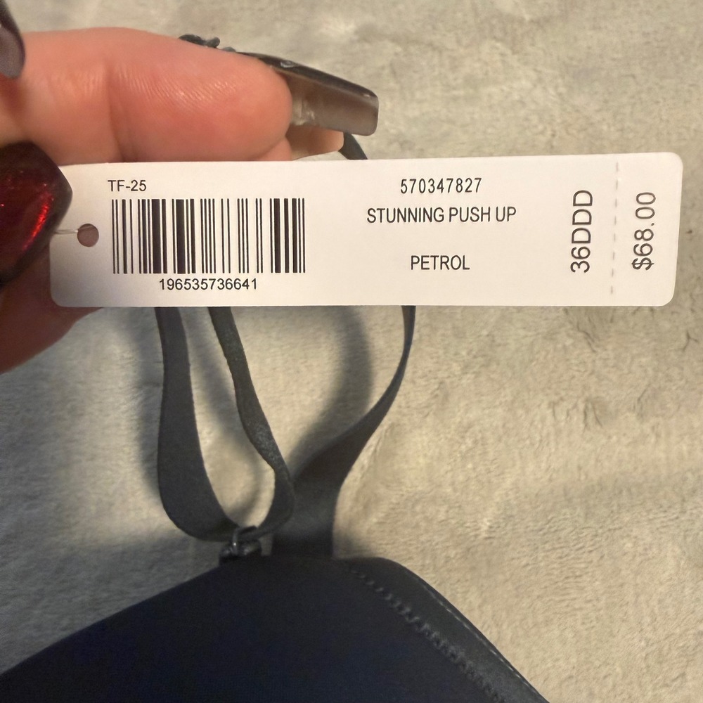 Soma Stunning Push Up Bra 36DDD Petrol Gray/Blue Smooth T Shirt NWT - Picture 5 of 6